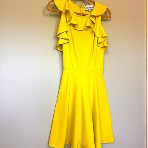 NICOLE MILLER bright yellow/chartreuse dress!